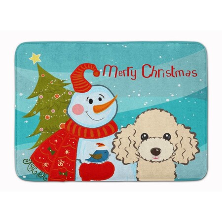 Carolines Treasures Snowman with Buff Poodle Machine Washable Memory Foam Mat BB1878RUG